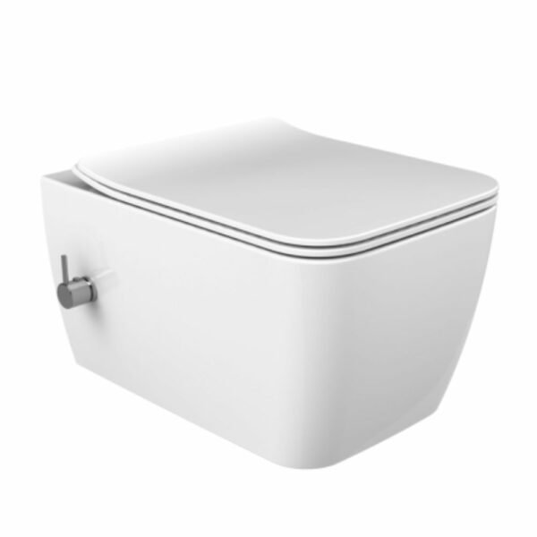 Cuvette  WC Suspendue Thermoplastique Blanc Carre Amortissable Hera Cerastyle