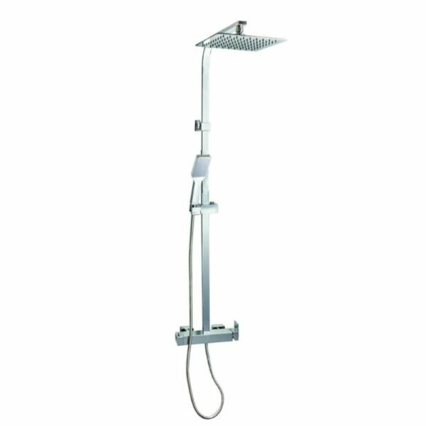 Colonne Douche Avec Mitigeur Chrome Carre 2 Sorties Wirquin Monza Touch Wir0560723568